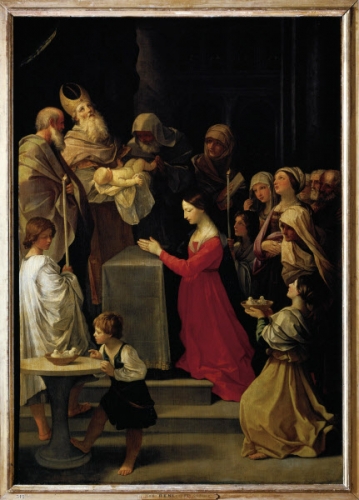 La purification de la vierge   Reni dit le Guide (1575-1642), 1638-1639. 2,3x1,3 m Paris, musee du Louvre.jpg
